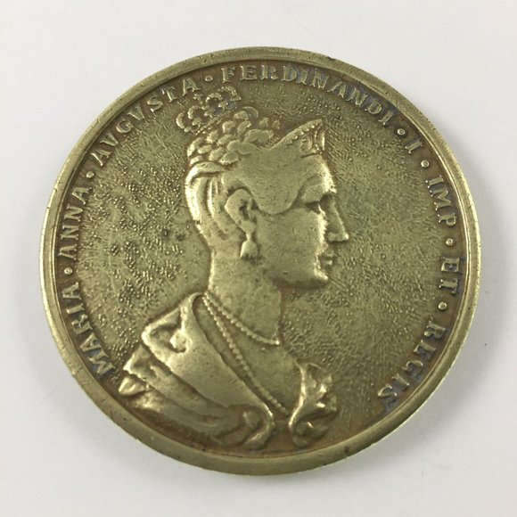 Coronation Medal Coin Ferdinand & Maria Anna Augusta 1836 German Austria Prague - Picture 1 of 5